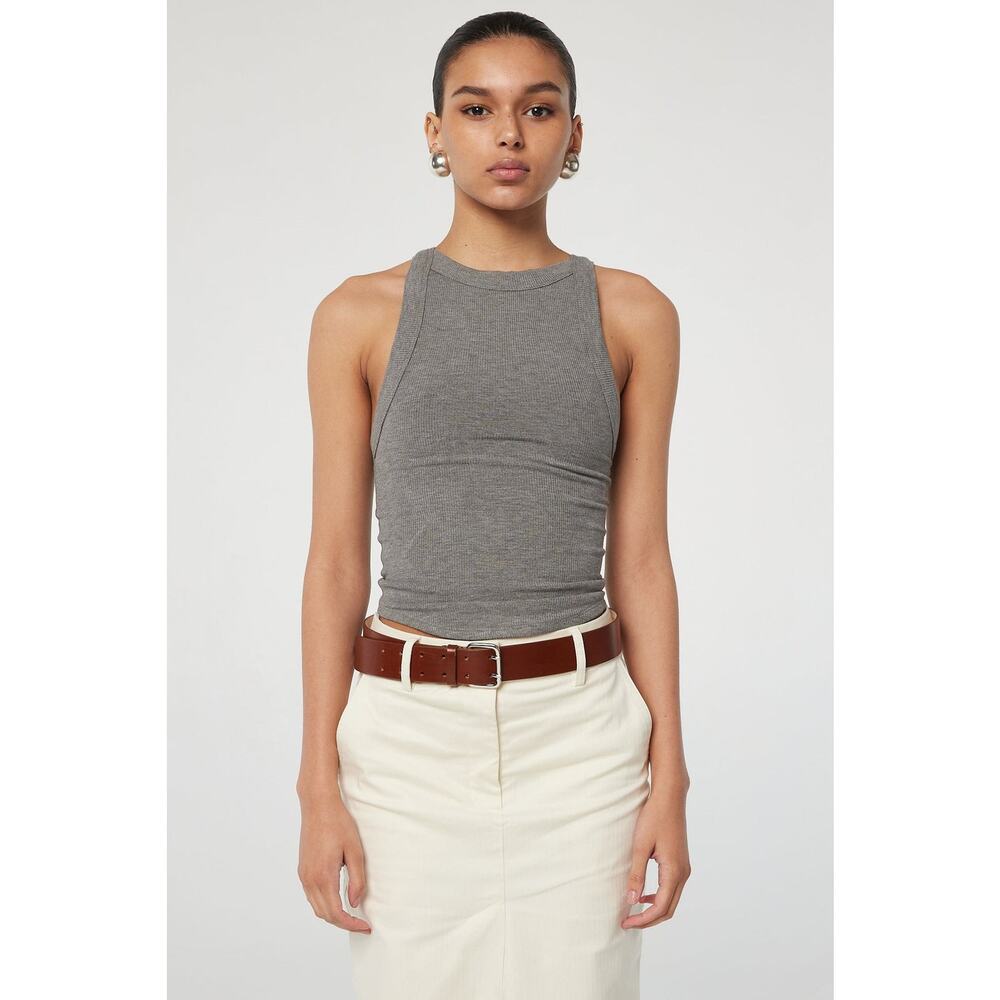 The Line By K Ximeno Tank Top- S Heather Grey